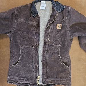 Carhartt Sherpa Lined Coat Dark Brown Size Small Minimal Wear